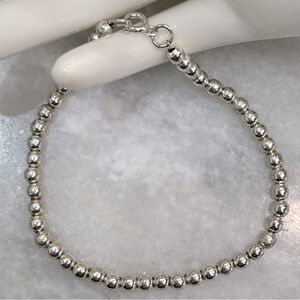 Sterling Silver Round Beaded Ball Bracelet